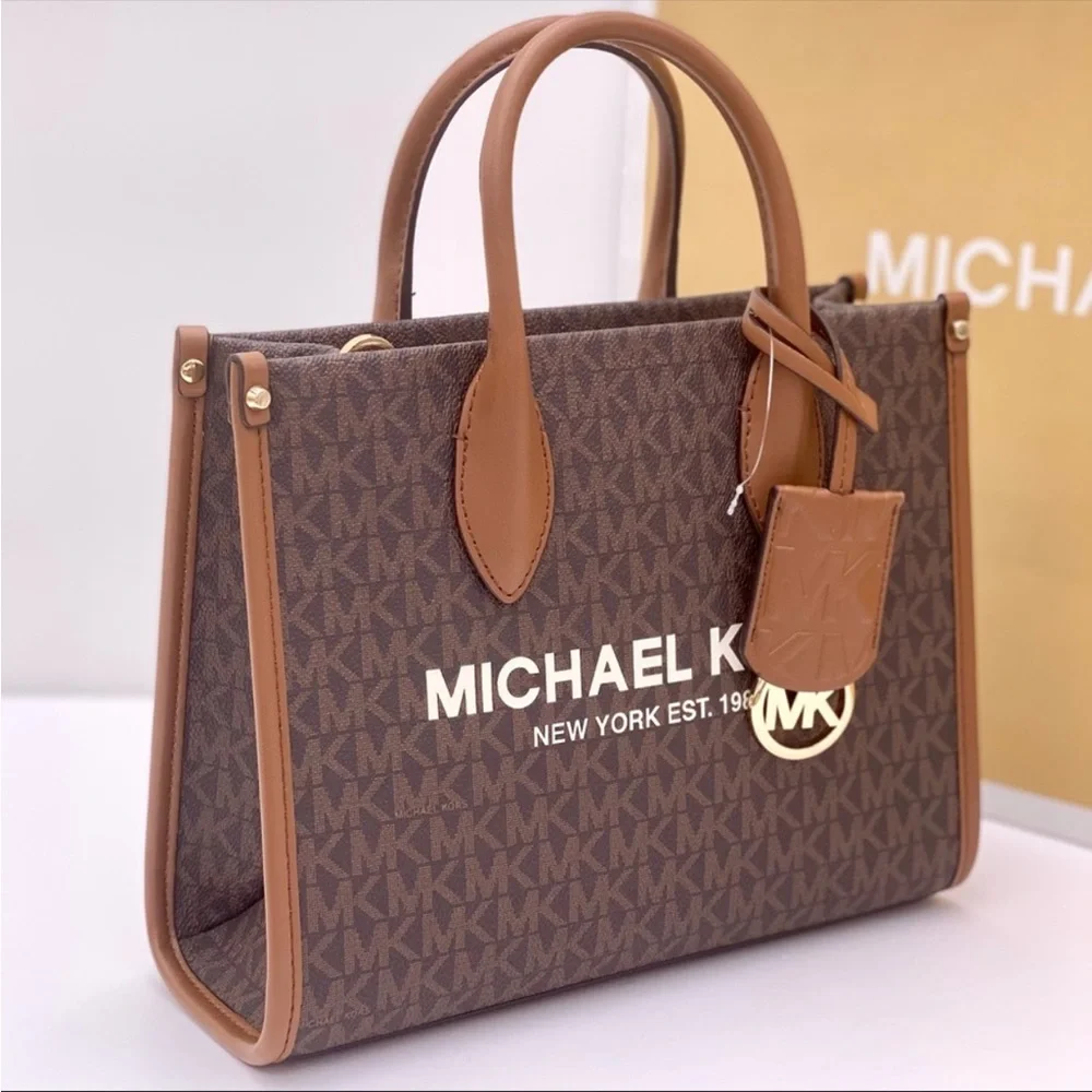 Michael Kors Mirella Small Crossbody Tote Bag Brown New